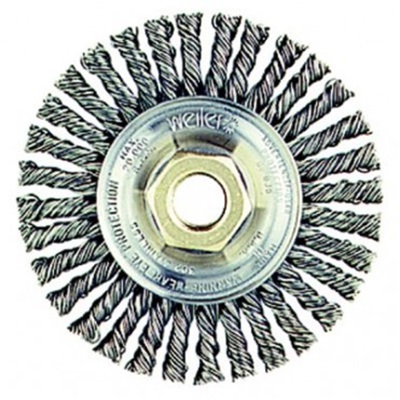 Weiler Roughneck 08756 String Bead Wire Wheel Brush, 5 Inch Dia., 0.02 Inch Steel Wire 08756 WEI08756