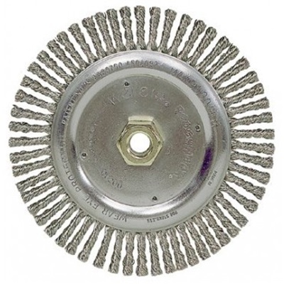 Weiler Roughneck 08796 String Bead Wire Wheel Brush, 6 Inch Dia., 0.023 Inch Stainless Steel Wire 804-08796 WEI08796