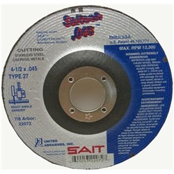 SAI22072 - Sait+Saitech+22072+Ceramic+AlO2+Type+27+Cut-Off+Wheel%2c+4-1%2f2+Inch+x+3%2f64+Inch+x+7%2f8+Inch