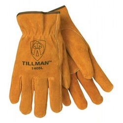 TIL1405L - Tillman+1405+Split+Cowhide+Leather+Drivers+Gloves%2c+Russet%2c+Large%2c+Keystone+Thumb