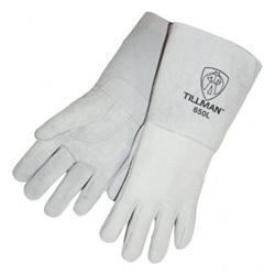 TIL650L - Tillman+650+Top-Grain+Cowhide+Leather+and+Welted+Fingers+Heavy-Duty+Carded+Welding+Gloves%2c+Gray%2c+Large%2c+14+Inch+L%2c+Reinforced+Thumb
