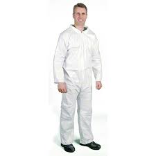 412様　ホワイト1 Lakeland Xl 412 White Micromax Coverall W/ Collar And Zip Front