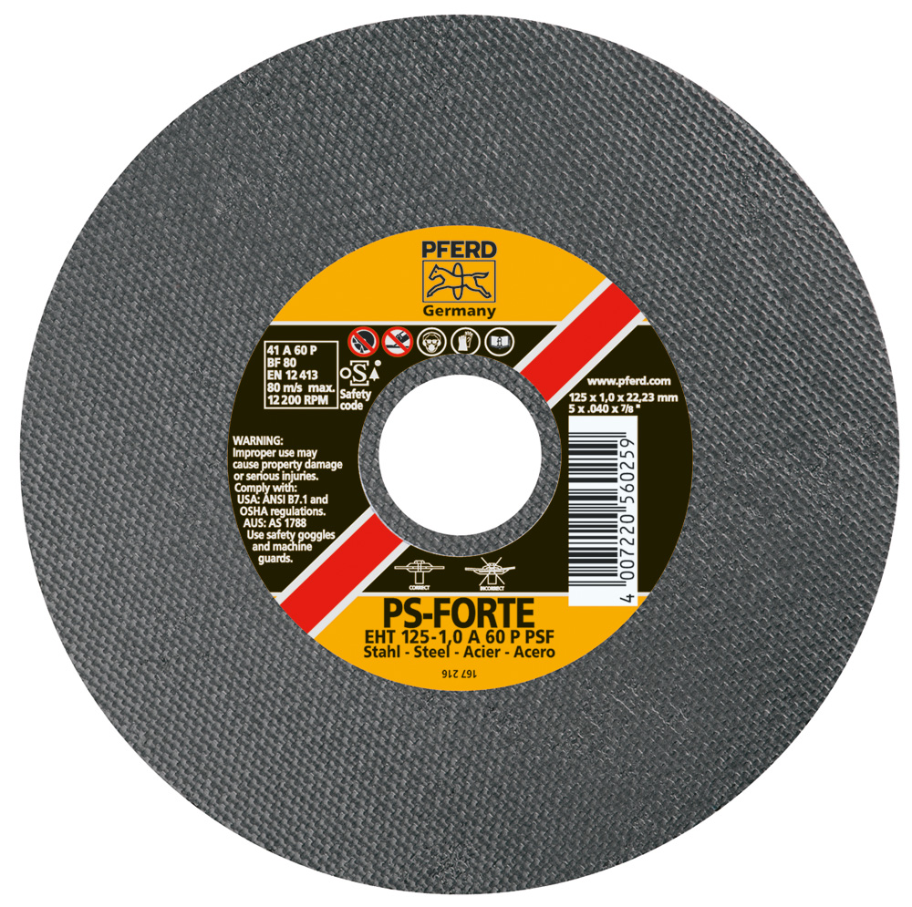 PFERD 69964 Flat Cut-Off Wheel – 6" X .045", Aluminum Oxide, 7/8" Bore, 25-Pack For Steel Cutting