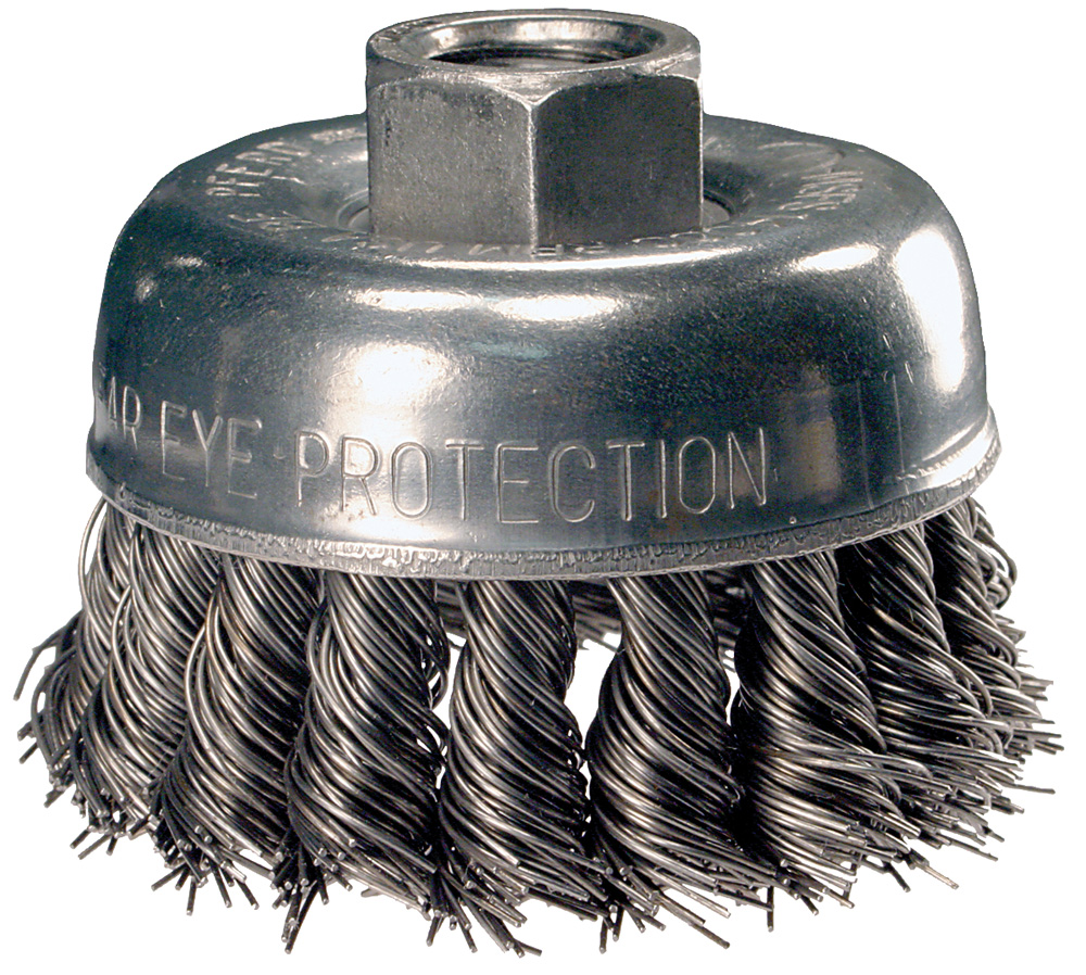thumbnail image 2 of 10-Pack Twisted Wire Cup Brushes For Grinders — 2-3/4 Inch, 5/8-11 Thread, Heavy-Duty Rust & Paint Removal 2 of 13